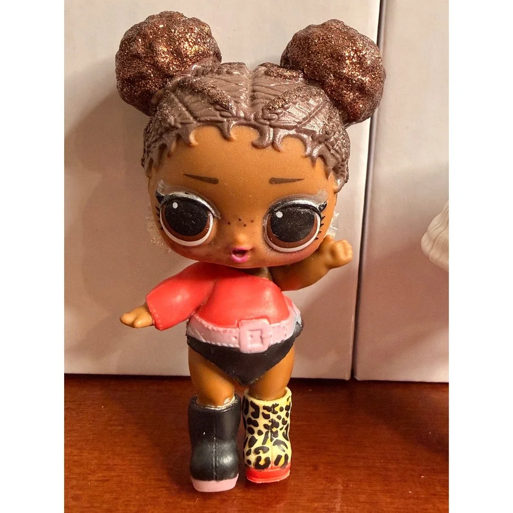LOL Surprise Doll Lot Sis Cheer 80s BB Glitter Hair Animal Print Figures 3 Inch